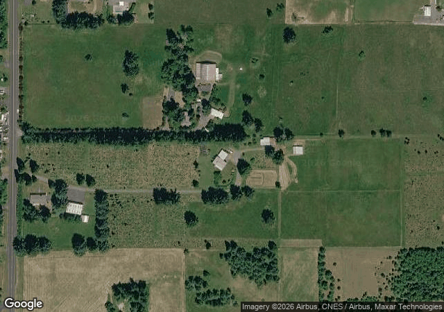 Aerial view of Hladky's Tree Farm in Pleasant Hill, OR